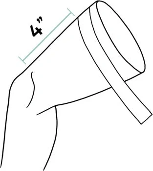 Measure thigh circumference 4 inches from top of knee cap